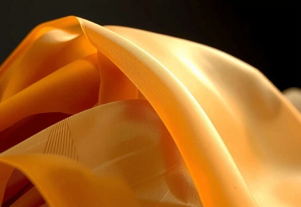 Kolaż z przezroczystych wstęg w kolorach ochry i platyny